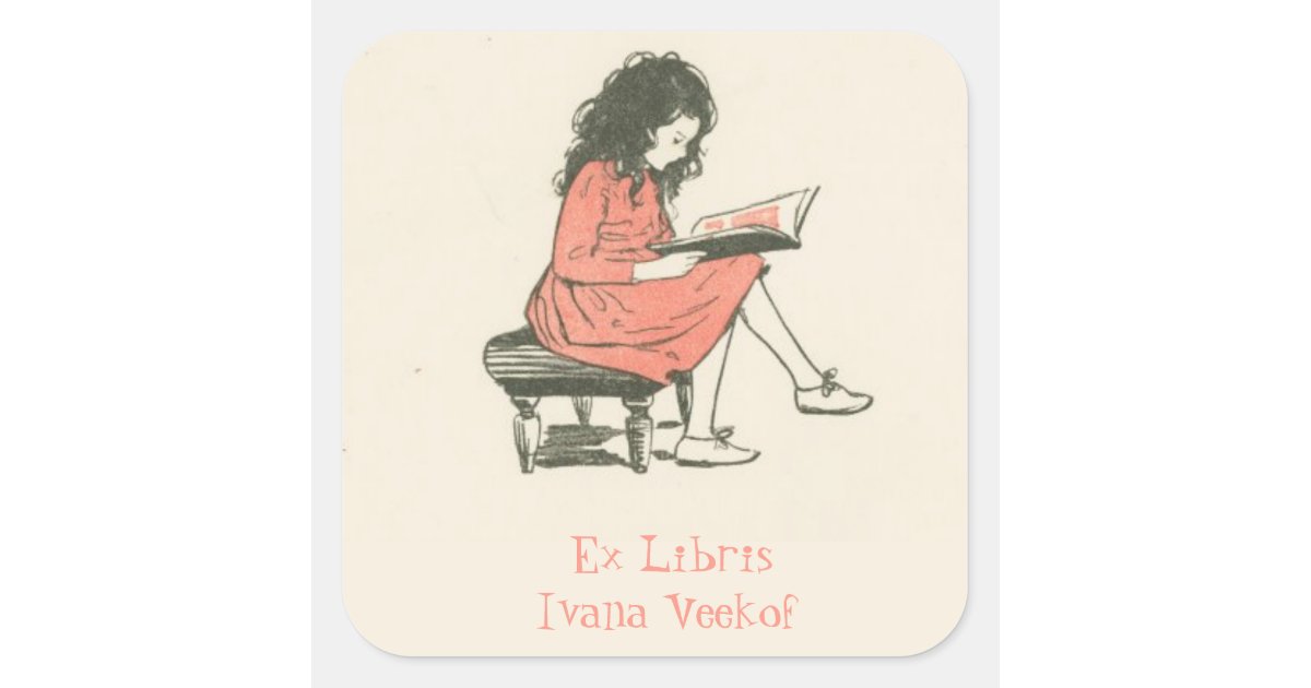 Editable Book By a Window Ex Libris Bookplate, Zazzle