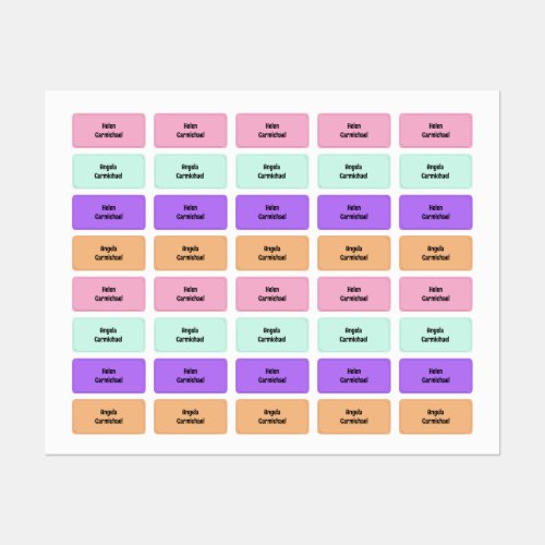 Editable Girls Clothing Labels