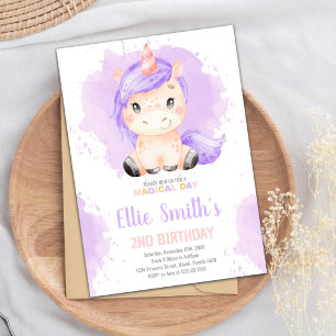 Editable Girls Fantasy Party Card with Stars
