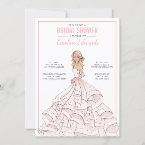 Editable Glam Bride Bridal Shower Invitation