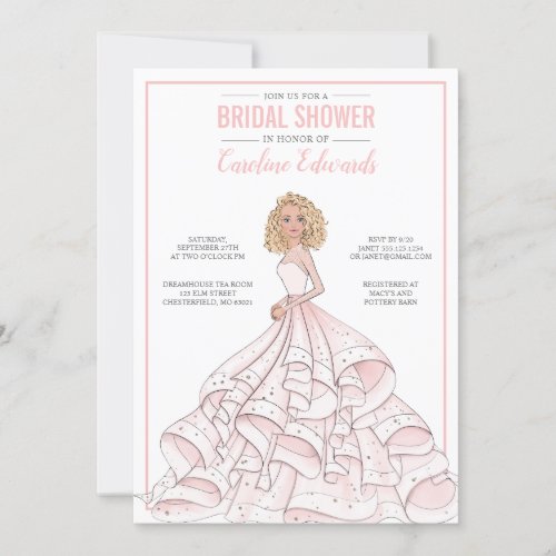 Editable Glam Bride Bridal Shower Invitation