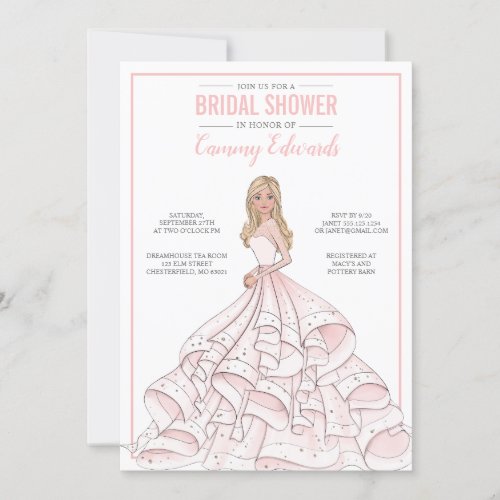 Editable Glam Bride Bridal Shower Invitation