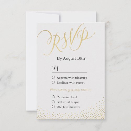 Editable glam faux gold glitter calligraphy RSVP