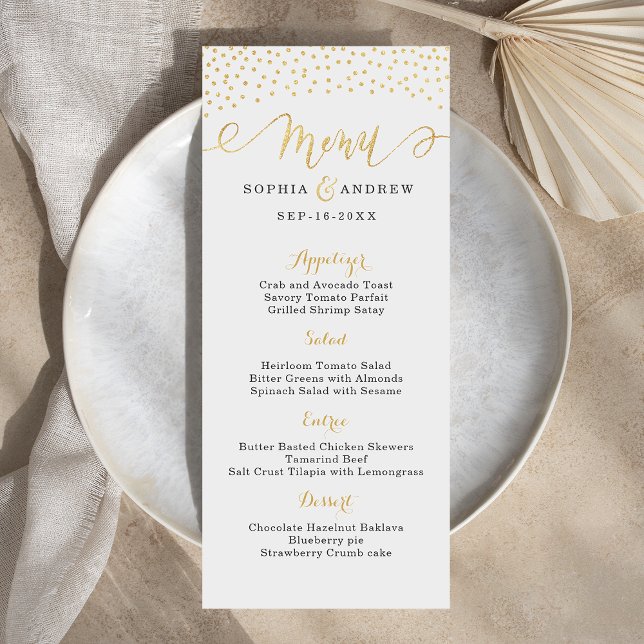 Editable Glam gold glitter vintage wedding menu (Editable Glam gold glitter vintage wedding menu)