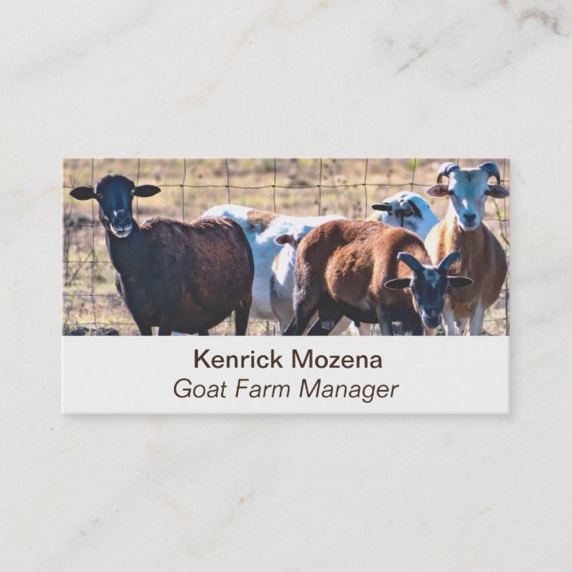 Editable Goat Farmer Butcher Business Card (Front)