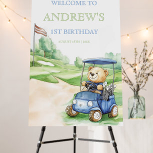 Editable Golf 1st Birthday Welcome Sign Template