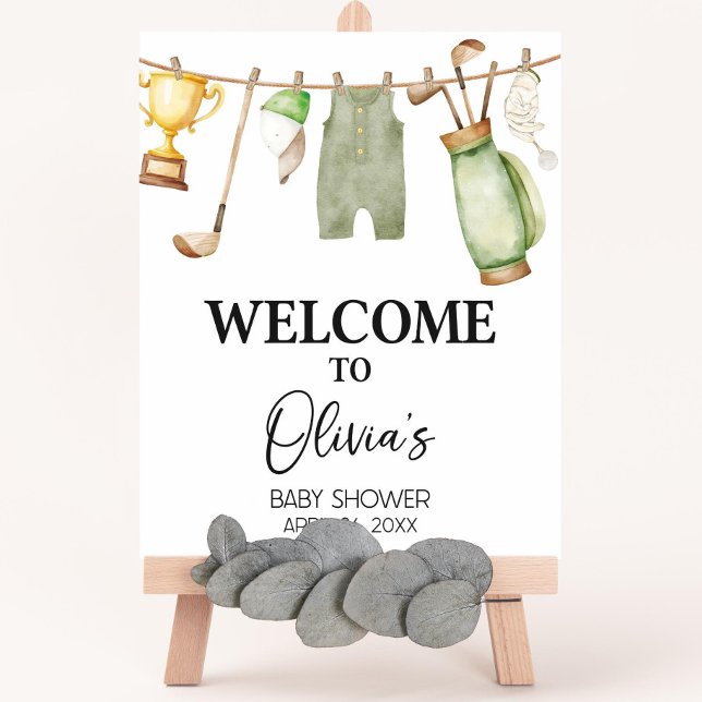 Editable Golf Baby Shower Welcome Sign, Little Put Foam Board (Creator Uploaded)
