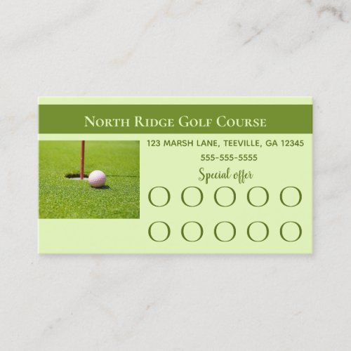 Editable Golf Loyalty Card
