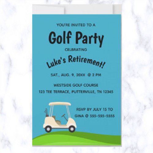 Editable Golf Retirement Party  Invitation
