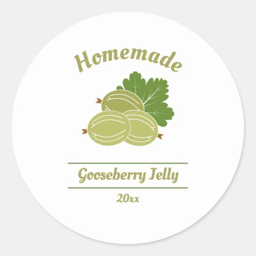 Editable Gooseberry Jelly Label Sticker