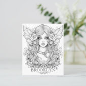 Editable Gothic Girl Coloring Page Paper Sheet (Standing Front)