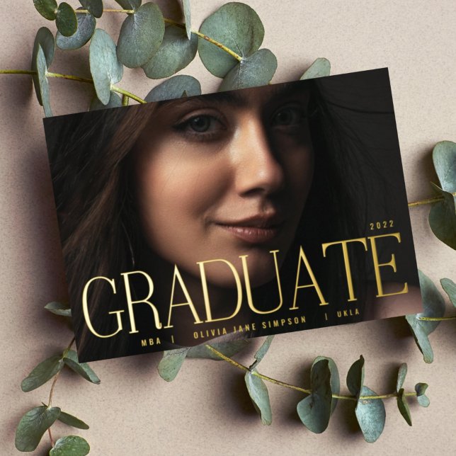 editable Grad Photo Foil Invitation (Creator Uploaded)