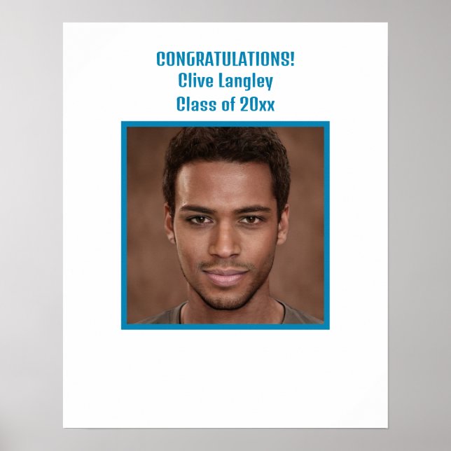 Editable Graduate Photo Signatures Poster (Front)