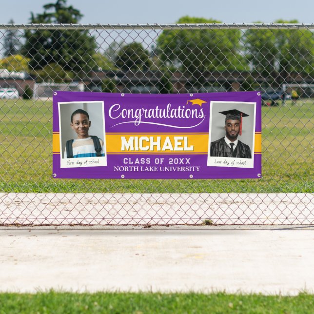 Editable Graduation Banner Then and Now w Photos (Insitu)