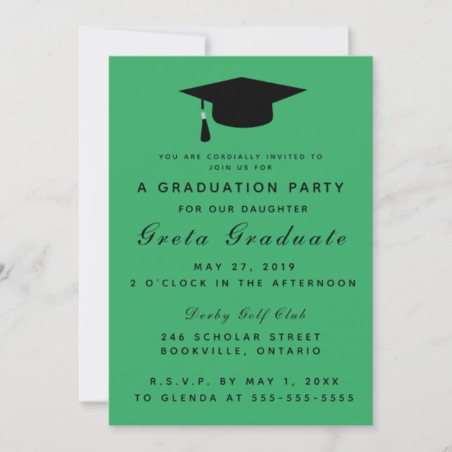 Editable Graduation Hat Party Invitation (Front)