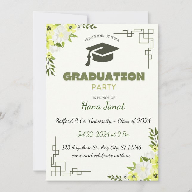 Editable Graduation Invitation (Front)