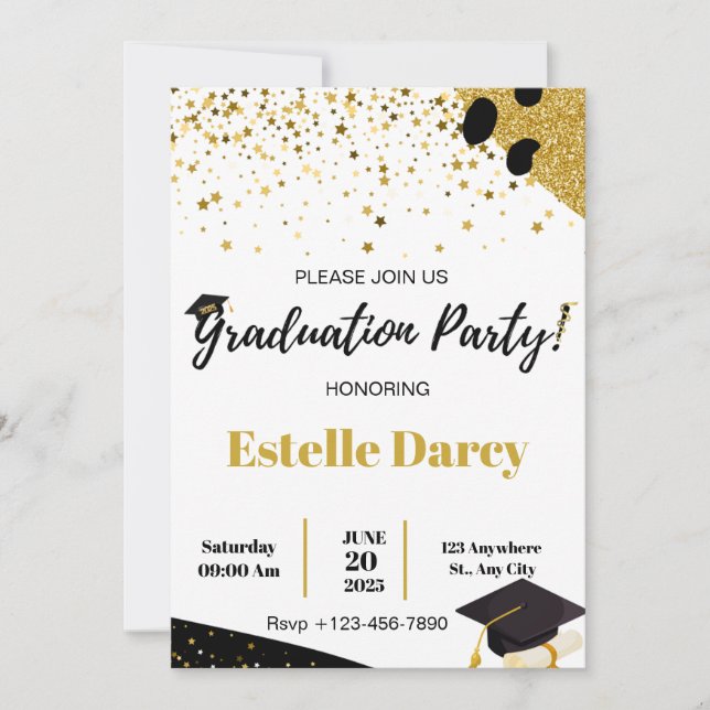Editable Graduation Invitation (Front)