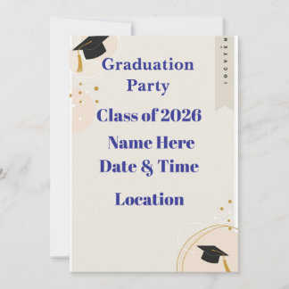 Editable Graduation Invitation 7x5 – Minimal Horiz