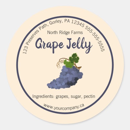 Editable Grape Jelly Label