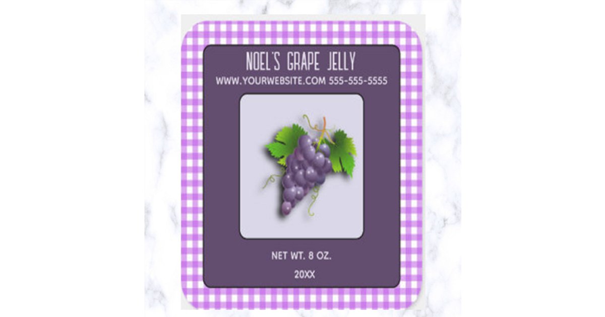 Editable Grape Jelly Square Sticker | Zazzle