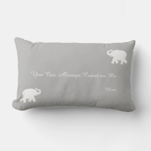 Editable gray and white motivational lumbar pillow