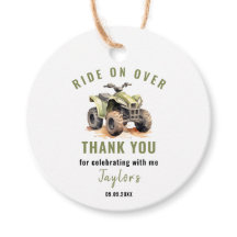 Editable Green ATV Bike Birthday Circle