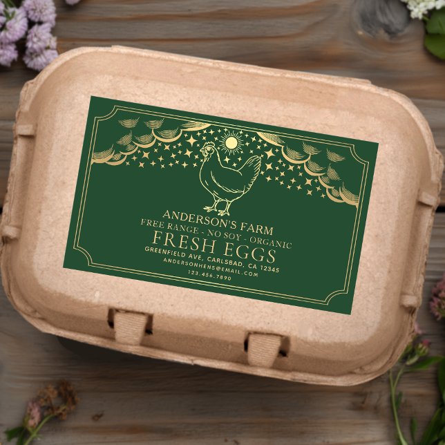 Editable Green Witchy Tarot Eggs Family Farm Label (Creator Uploaded)