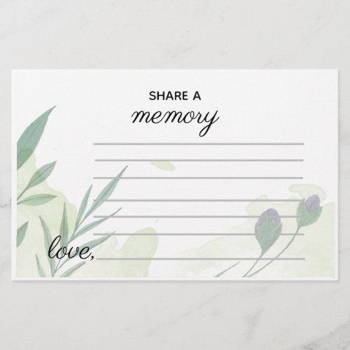 Editable Greenery Share a Memory Card