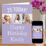 Editable Greeting and Age | 3 Photo Birthday Card<br><div class="desc">Create your own Birthday Card with 3 of your favorite photos. All of the wording is editable so you can customize the design to suit any age and include a name or relative (eg Emily, Grandma etc). The photo template will display your pictures in square / instagram format in a...</div>
