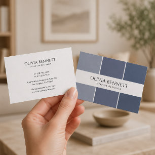 Editable Grey Color, Modern Interior Designer Business Card