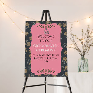 Editable Griha Pravesh Welcome Sign