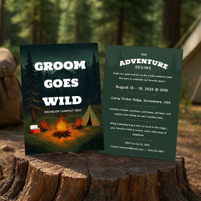 EDITABLE Groom Goes Wild Bachelor Party Invitation (Creator Uploaded)