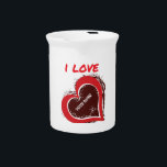Editable Grunge Heart Love Design – Add Your Text Beverage Pitcher<br><div class="desc">This editable grunge-style heart graphic with bold "I LOVE" text is perfect for personalized gifts,  apparel,  cards,  and more. The open design lets you add any name,  word,  or message for custom creations. Ideal for Valentine’s Day,  anniversaries,  or just expressing love.</div>