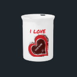 Editable Grunge Heart Love Design – Add Your Text Beverage Pitcher<br><div class="desc">This editable grunge-style heart graphic with bold "I LOVE" text is perfect for personalized gifts,  apparel,  cards,  and more. The open design lets you add any name,  word,  or message for custom creations. Ideal for Valentine’s Day,  anniversaries,  or just expressing love.</div>