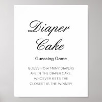 Editable Guess How Many Diaper Cake Baby Shower