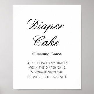 Editable Guess How Many Diaper Cake Baby Shower Poster