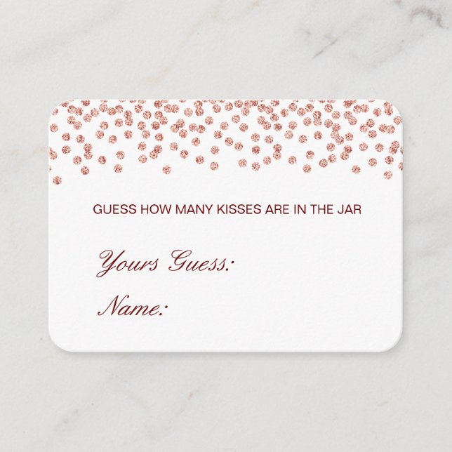 Editable Guess How Many Kisses, Candies Card (Front)