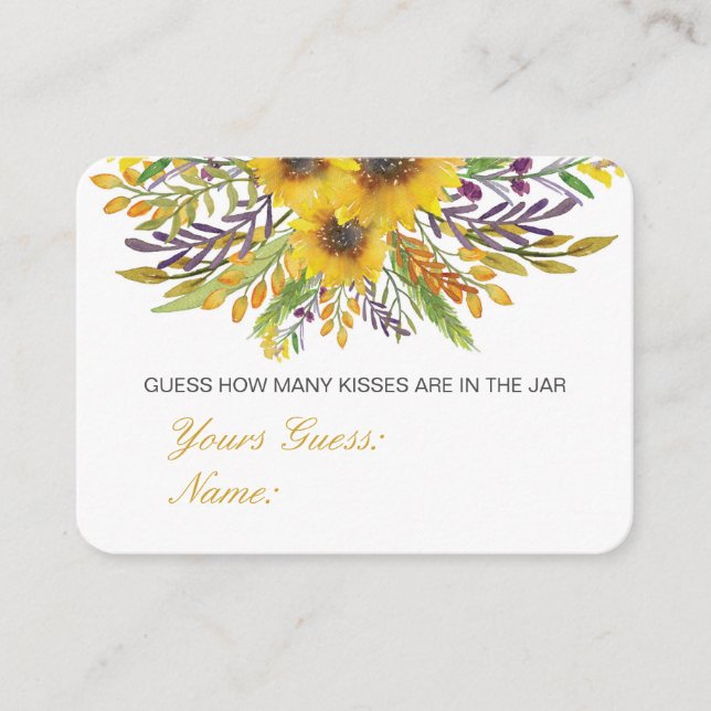 Editable Guess How Many Kisses, Candies Card (Front)