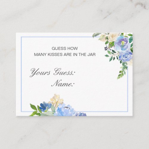 Editable Guess How Many Kisses Candies Card