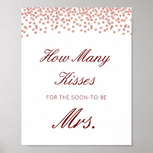 Editable Guess How Many Kisses for Soon Mrs Sign