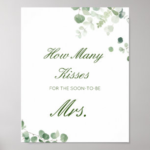 Editable Guess How Many Kisses for Soon Mrs Sign