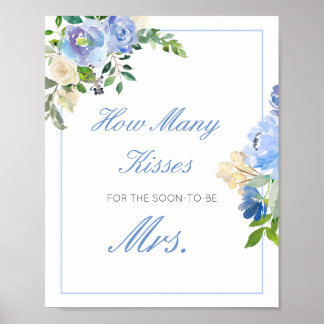 Editable Guess How Many Kisses for Soon Mrs Sign