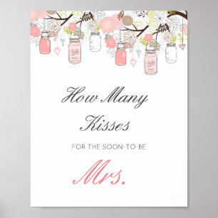 Editable Guess How Many Kisses for Soon Mrs Sign