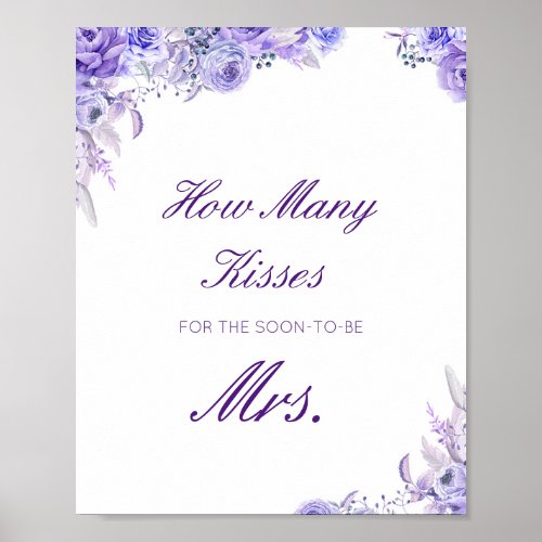 Editable Guess How Many Kisses for Soon Mrs Sign