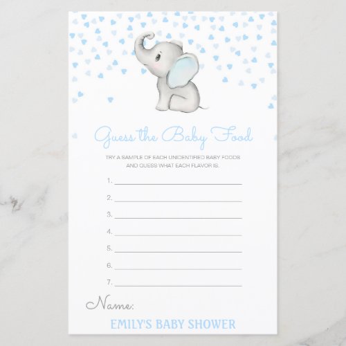 Editable Guess the Baby Food Baby Shower Game