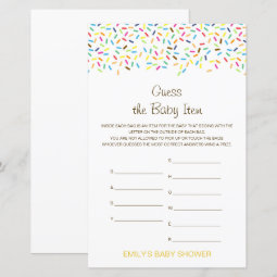 Editable Guess the Baby Item Baby Shower Game | Zazzle