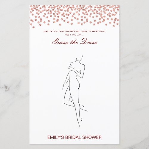 Editable Guess the Dress Bridal Shower Game
