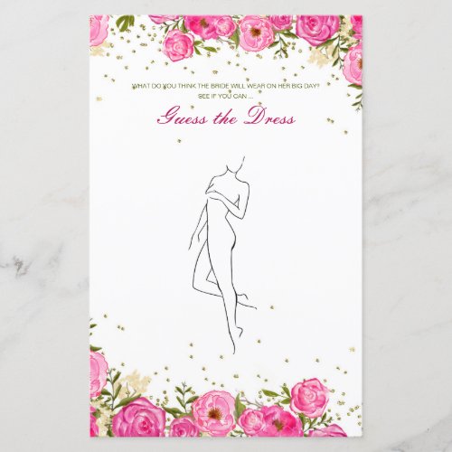 Editable Guess the Dress Bridal Shower Game