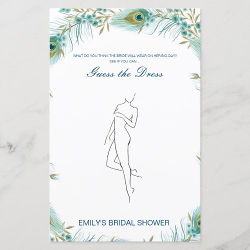 Editable Guess the Dress Bridal Shower Game