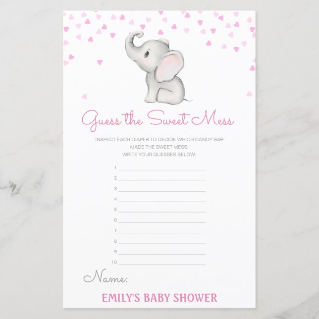 Editable Guess the Sweet Mess, Dirty Diaper (Front)